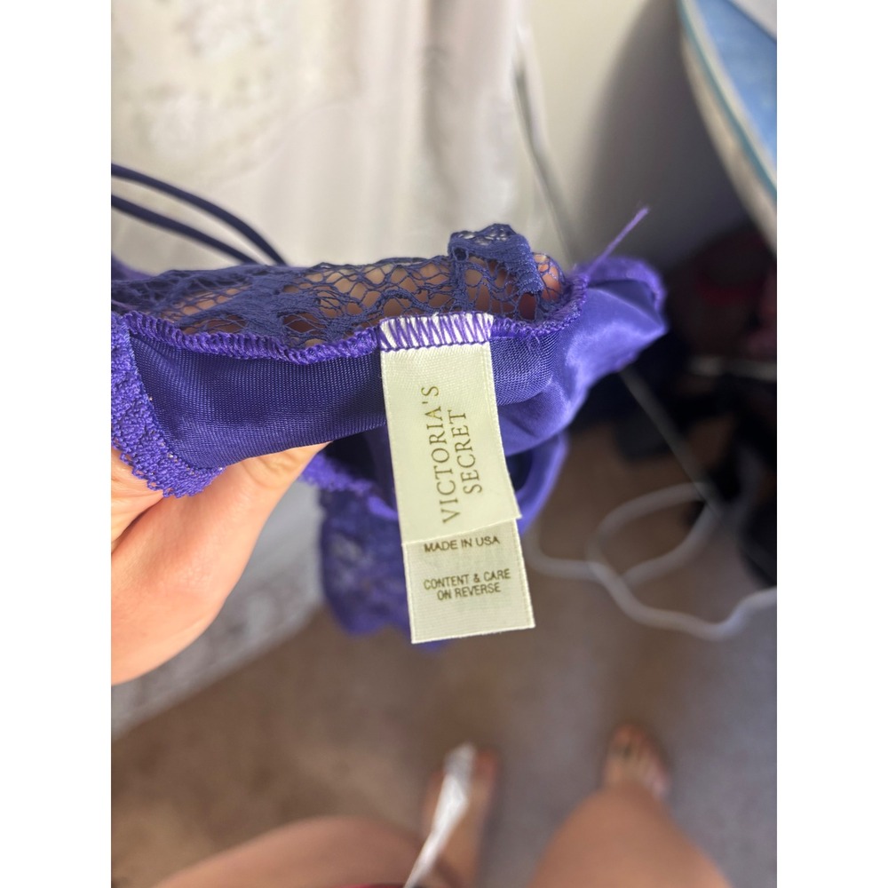 VTG Victoria's Secret Gold Label Purple Lace Teddy Bodysuit Size 36B - Picture 7 of 13